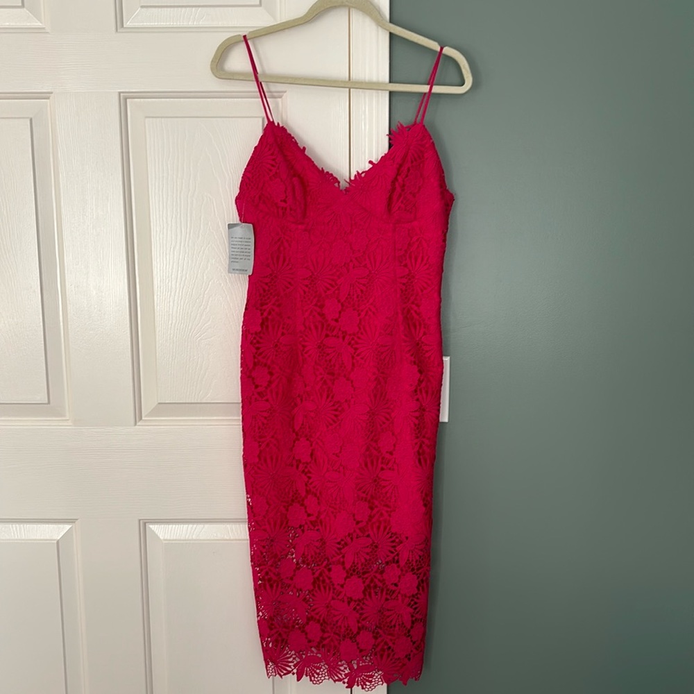 Hot pink Bardot dress